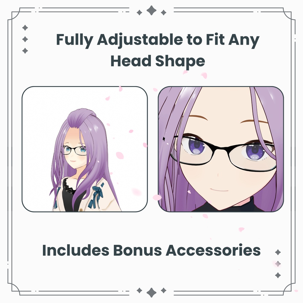 【VRoid】デコ出しウェーブロング(お姉さん感) +特典アクセ / Swept-Back Wavy Long Hair (Onee-san Vibe) +Bonus Accessories