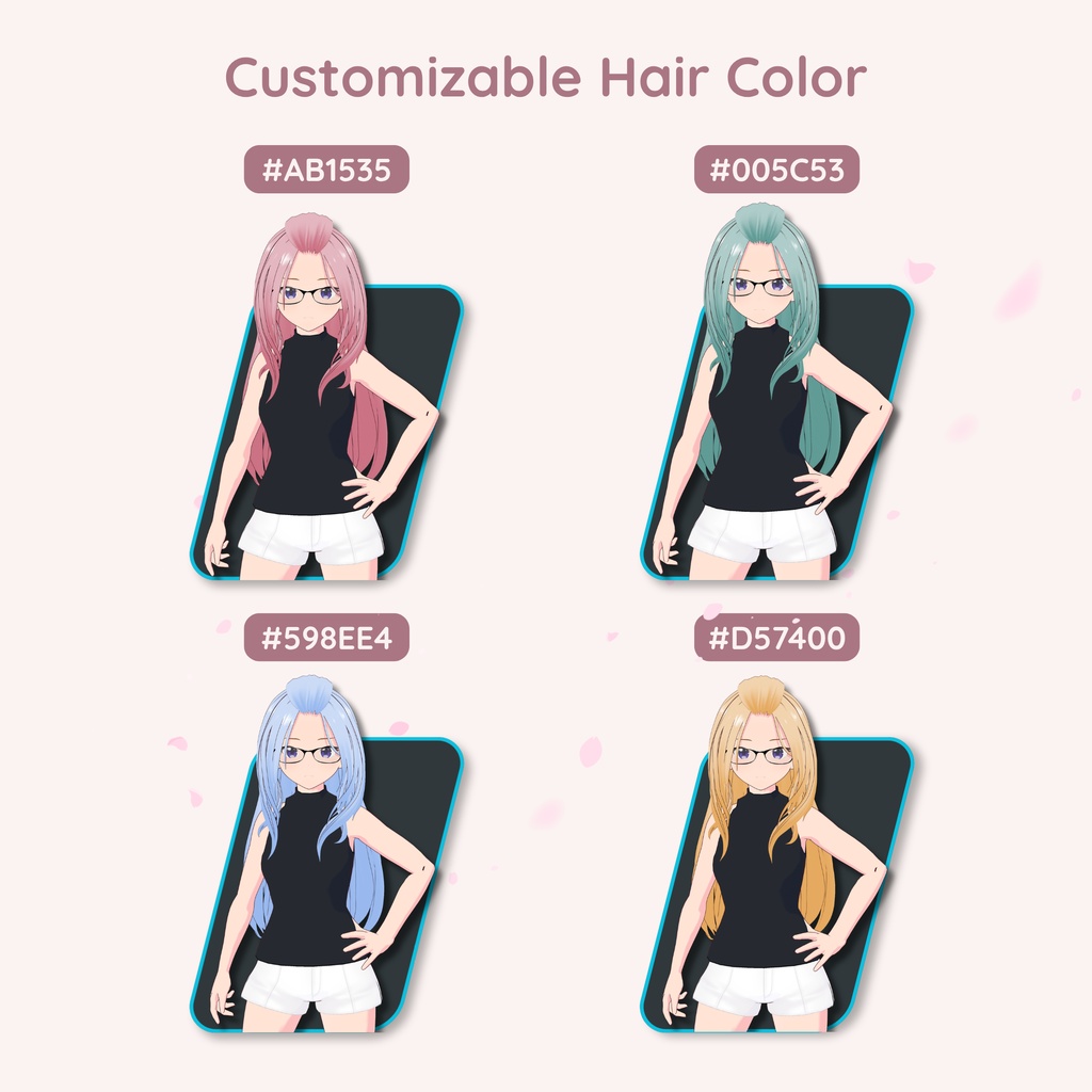 【VRoid】 Swept-Back Long Wavy Women's Hair Preset Vol. 9