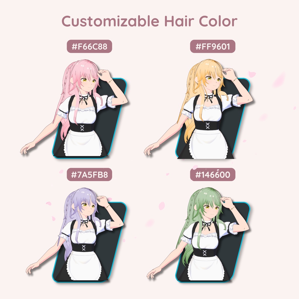 【VRoid】 Wavy Ponytail Women's Hair Preset Vol.10