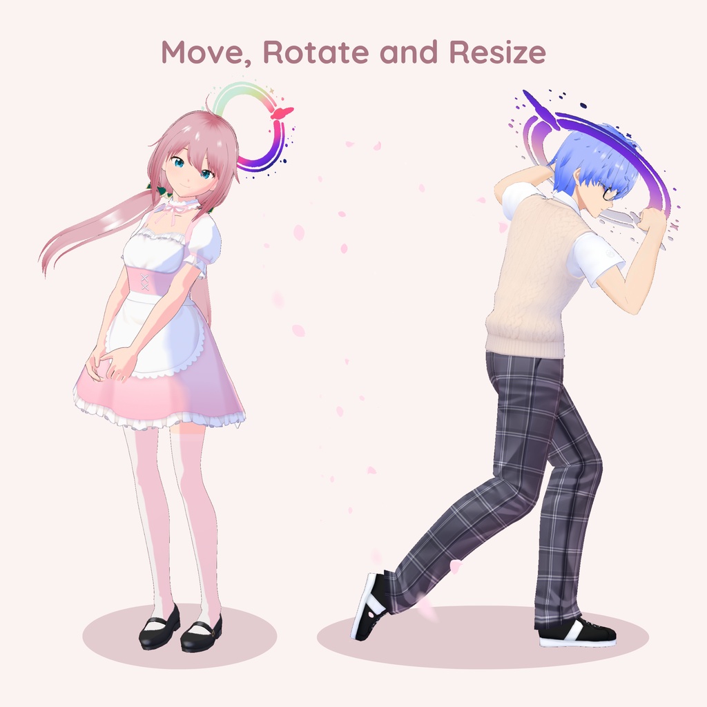 【VRoid】 Floating Angel Halo Ring Accessory Vol.1