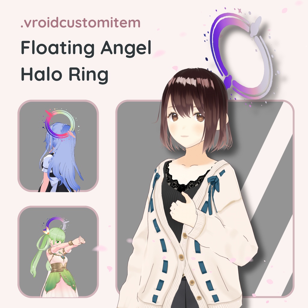 【VRoid】 Floating Angel Halo Ring Accessory Vol.1