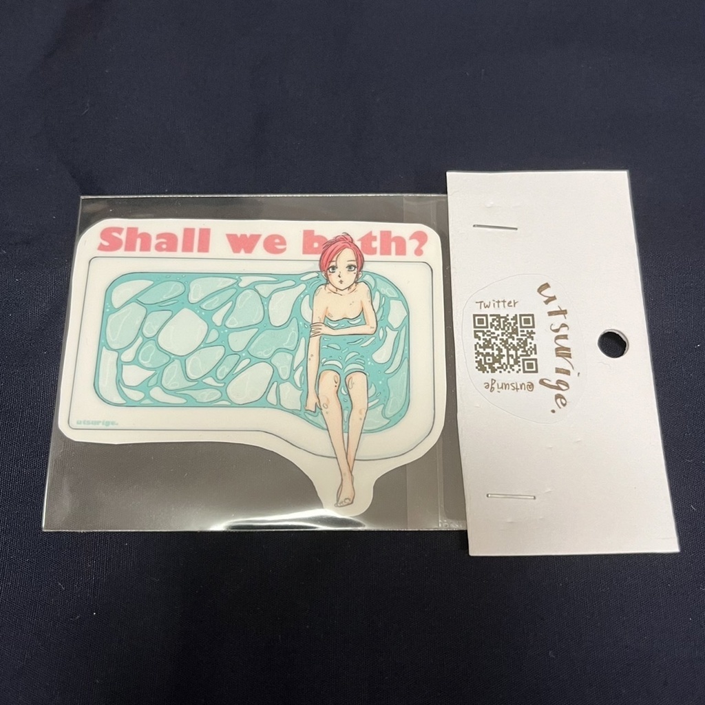 shall we bath?ステッカー（ブルー）