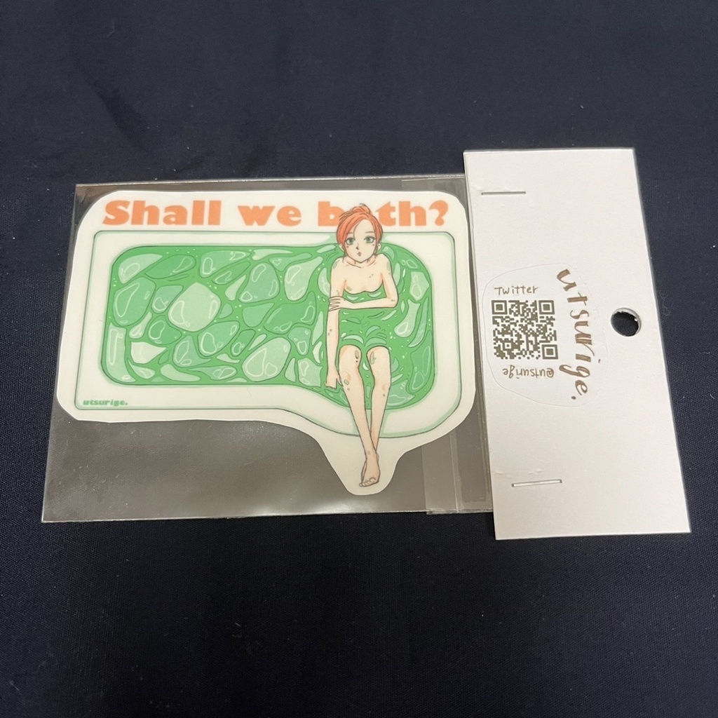 shall we bath?ステッカー（グリーン）