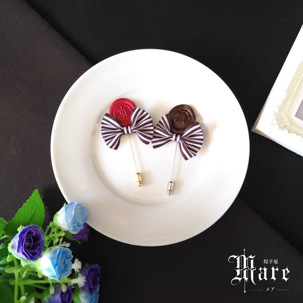 チョコレート蝋封のロリポップハットピン