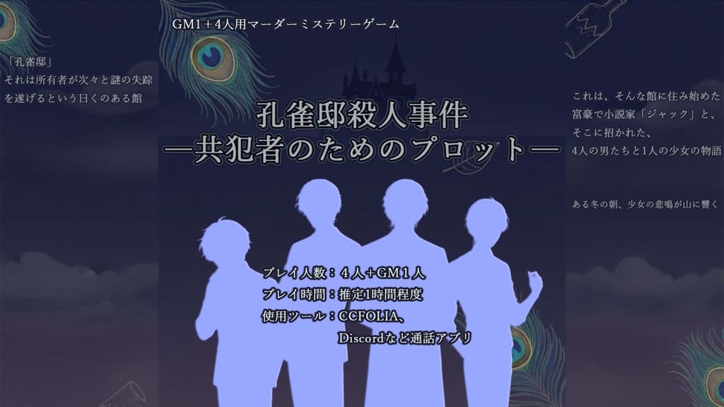 【マーダーミステリー】孔雀邸殺人事件ー共犯者のためのプロットー