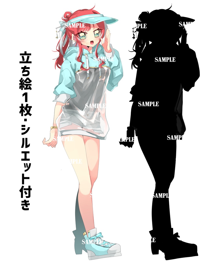 涼し気な女性/TRPG立ち絵/差分16種