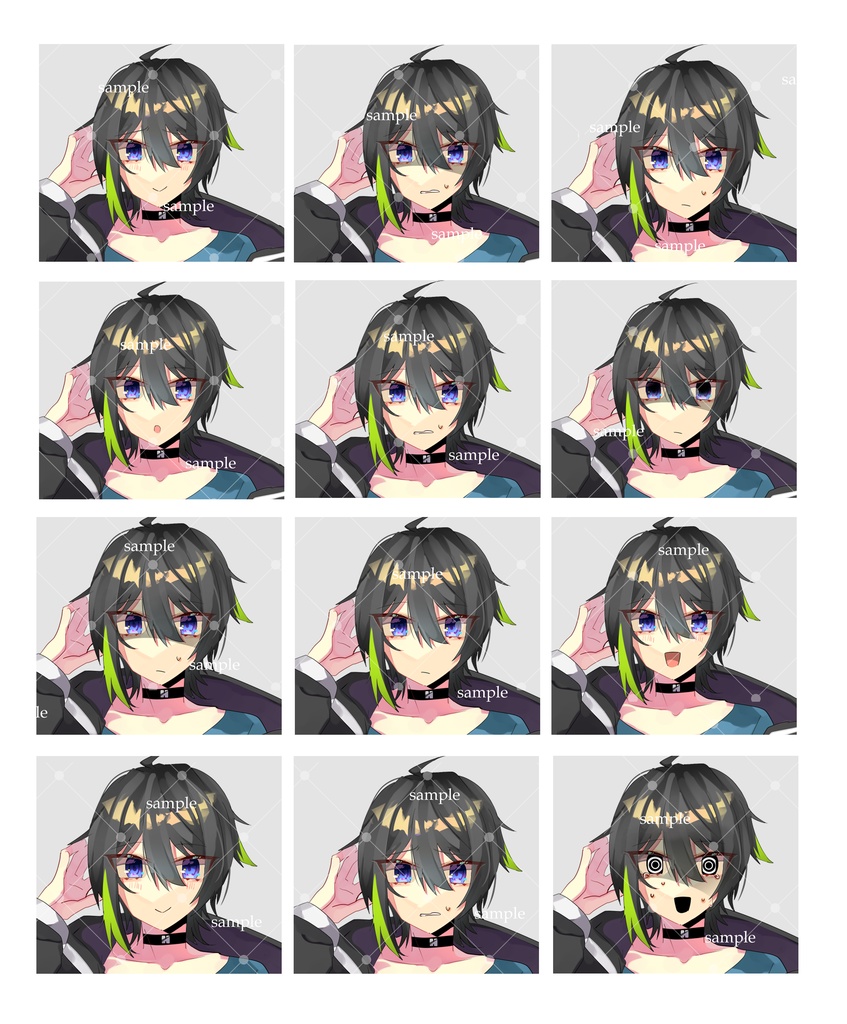 ラフな私服男性・立ち絵アイコンセット12種