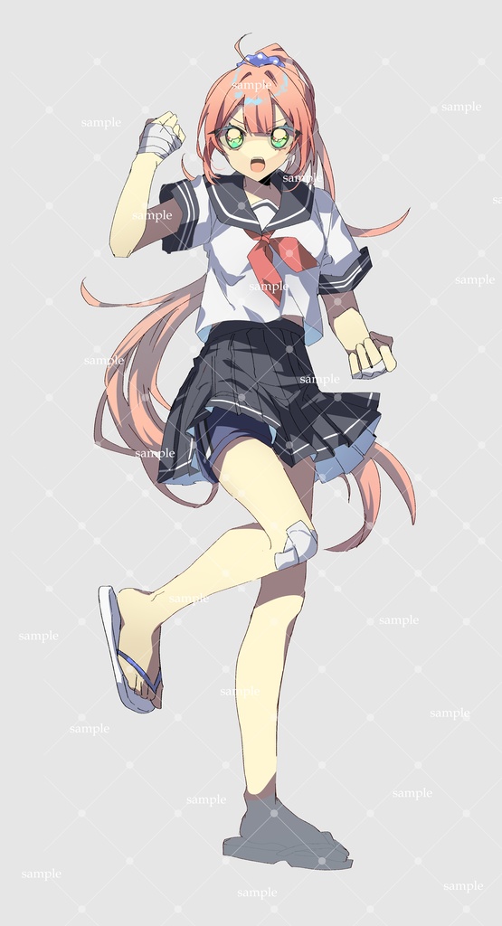 セーラー服少女立ち絵・アイコン差分14種