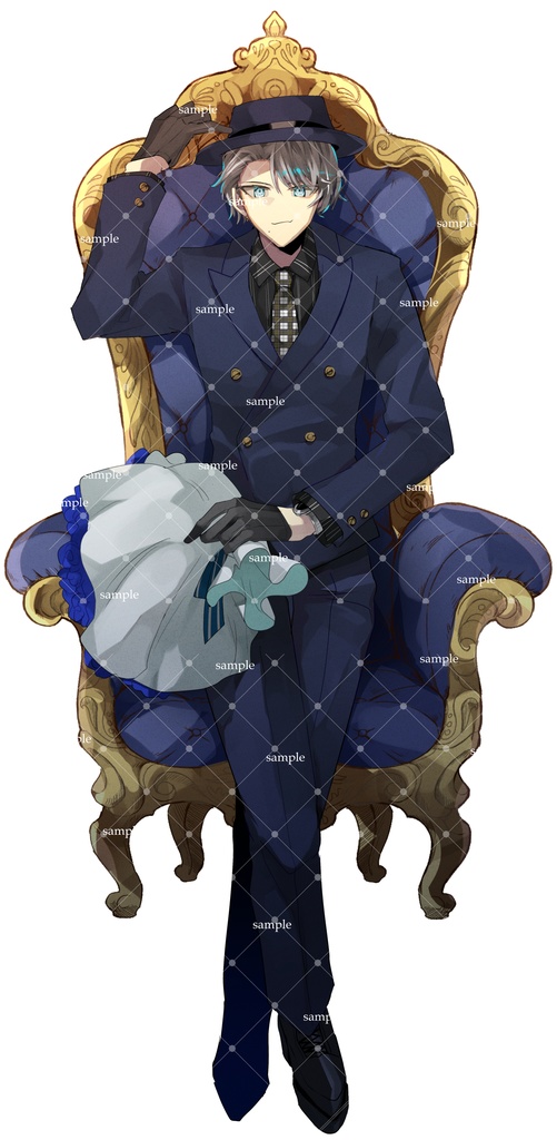 おしゃれスーツの男性立ち絵差分13種