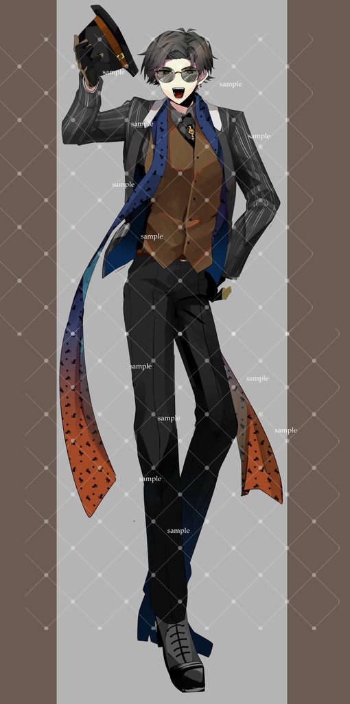 グラサンススーツの男性差分8種