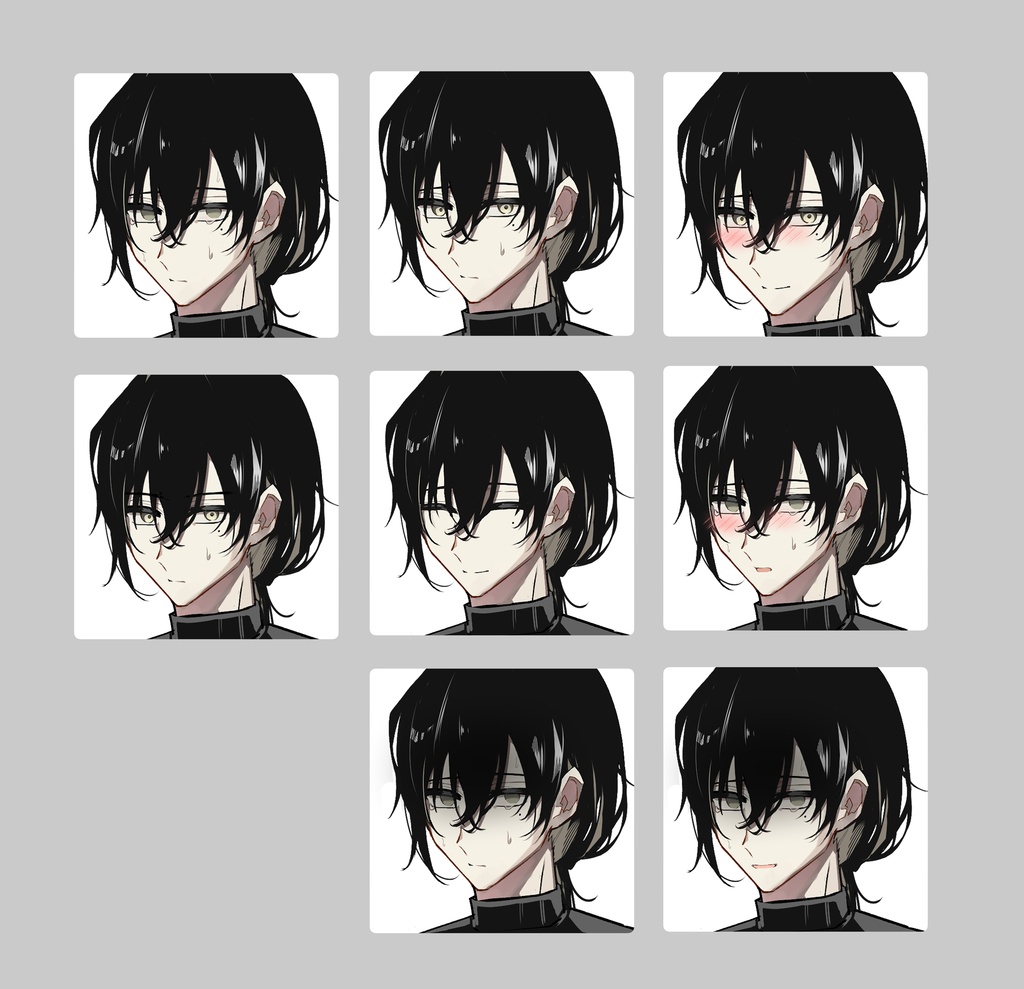 【立ち絵+差分15枚】ミステリアスな文学男子お兄さん