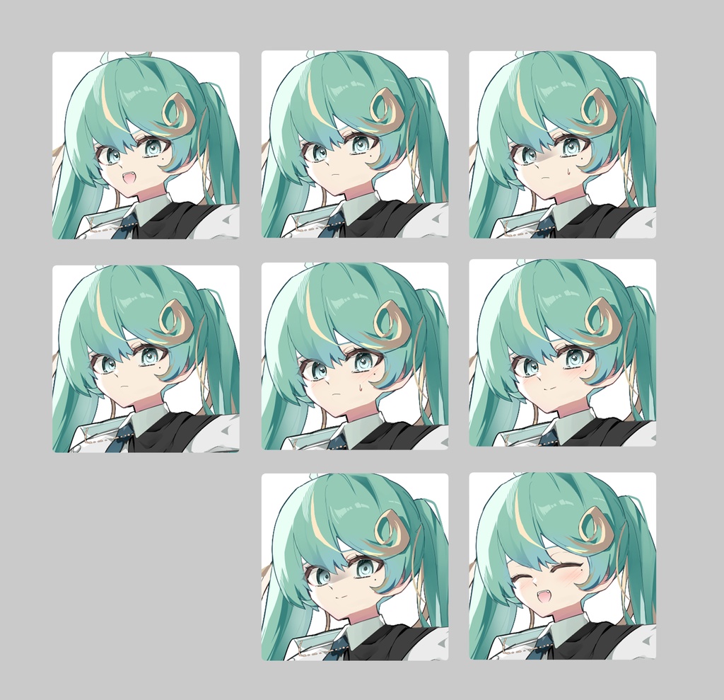 【差分10種】白軍服のツインテ女性