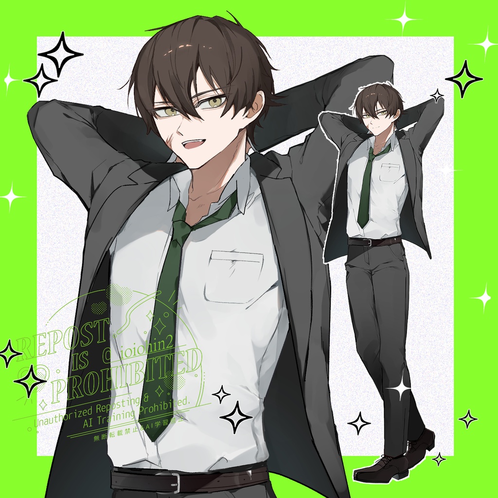 【変身/変身前差分】メカスーツ男性