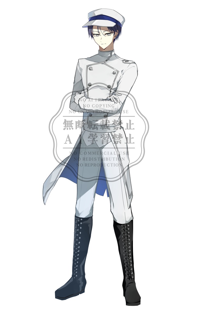 【差分8種】白軍服の男性