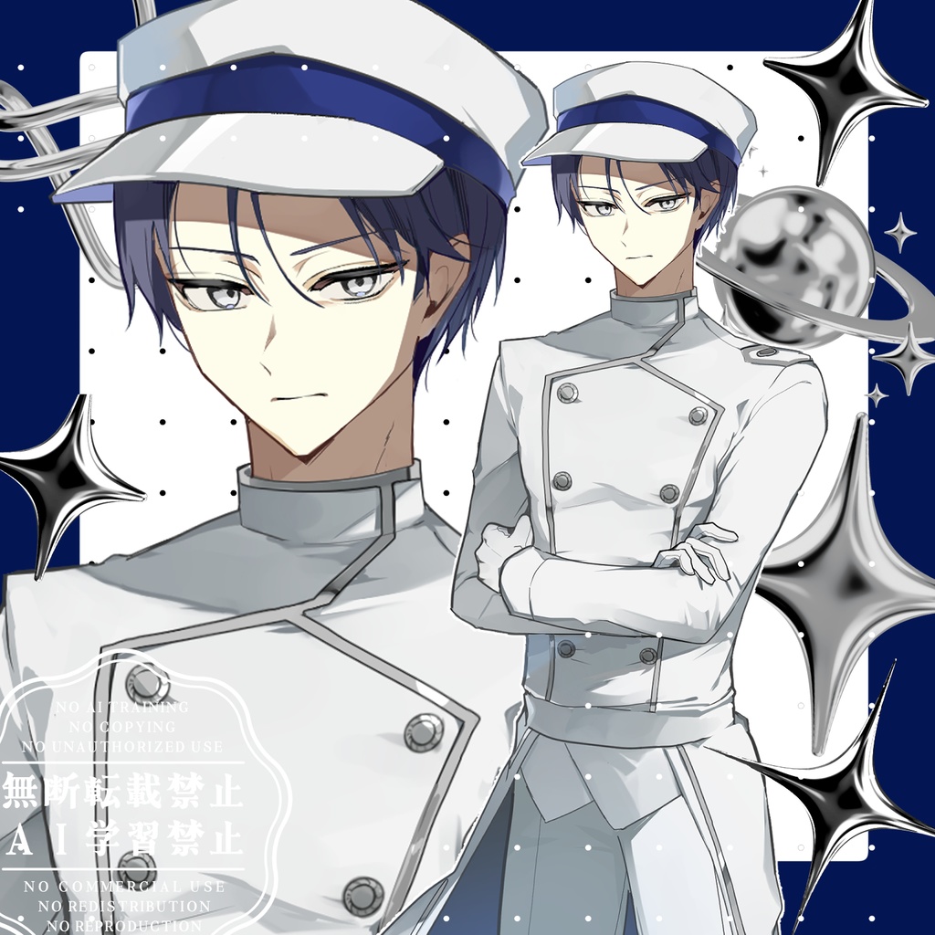 【差分8種】白軍服の男性