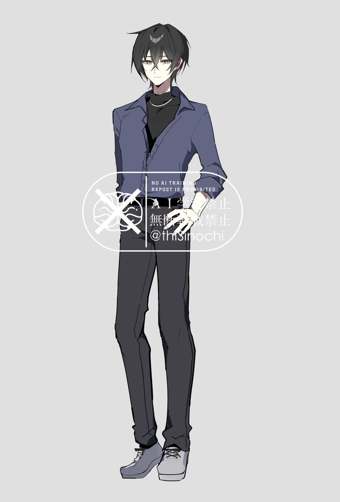 【基本無料】黒髪私服男性【差分11種】
