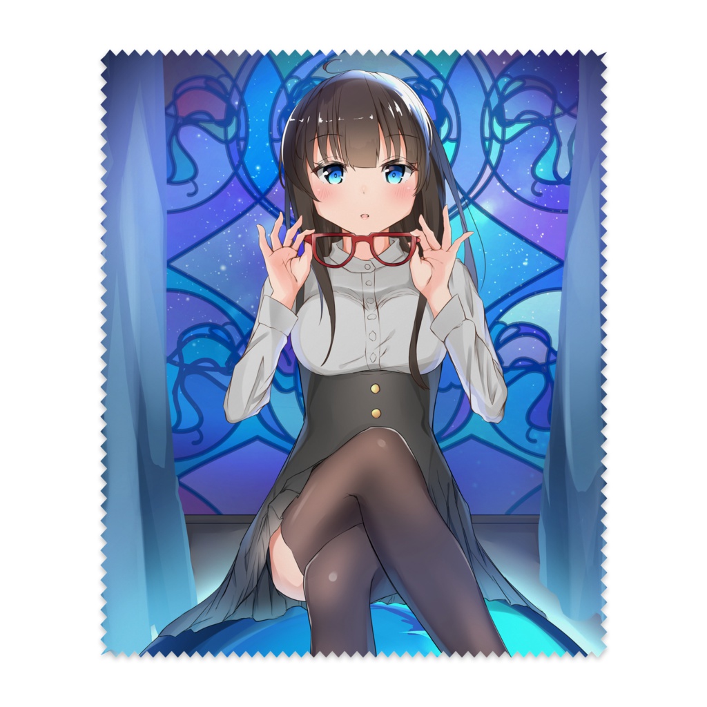 眼鏡少女　メガネ拭き