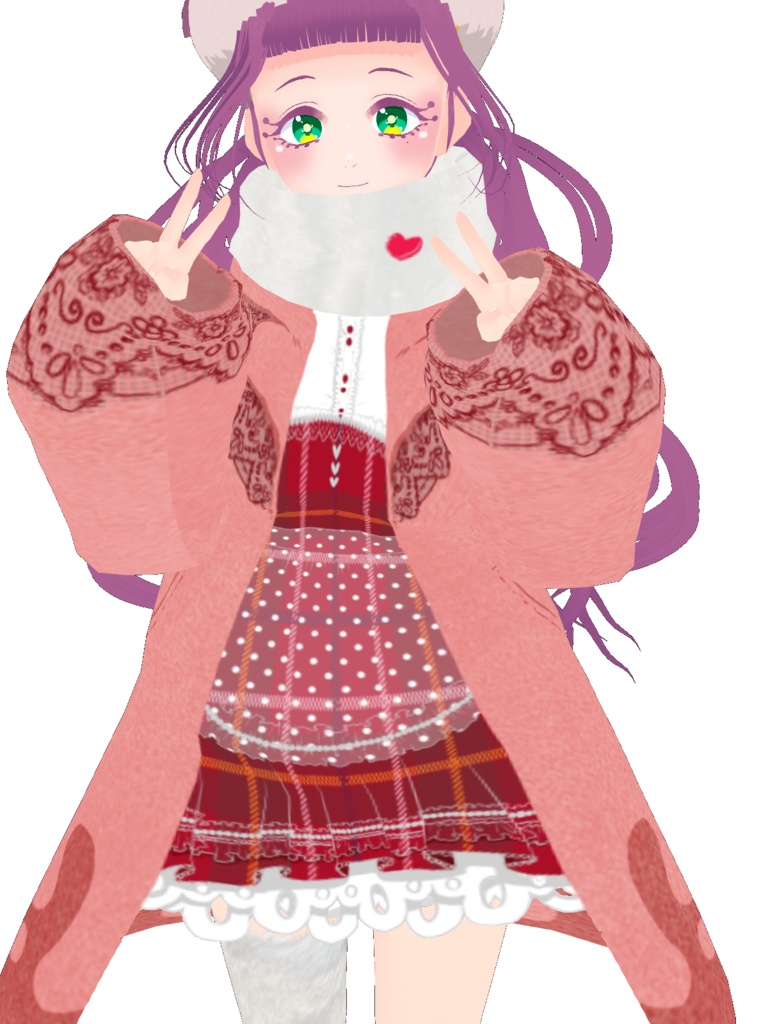 【VRoidβ版向け】エプロン付きJSK+コートセット【無料あり】