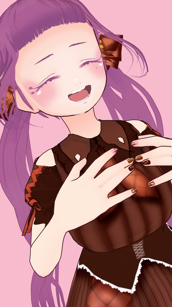 【VRoidβ版向け】チョコレイトネイルチップ【無料有】
