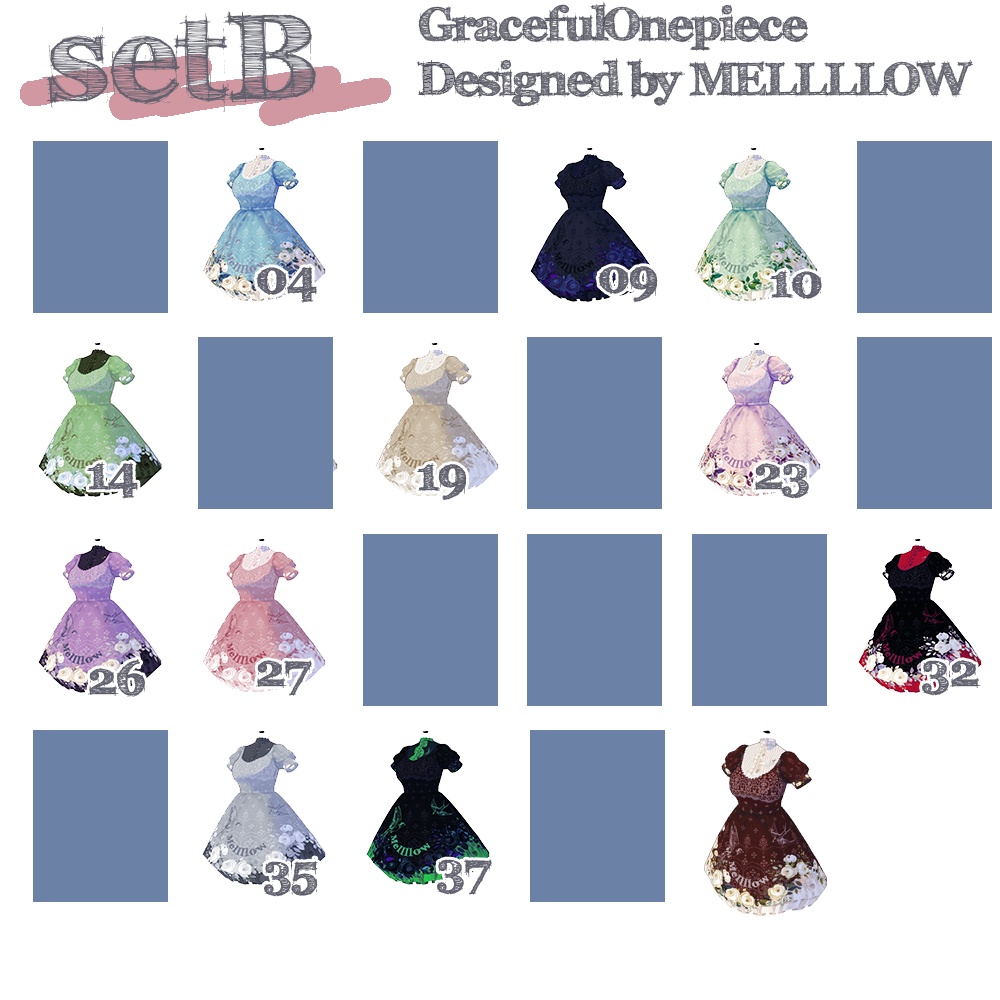【正品版対応】グレースフルワンピース感謝セット【衣装テクスチャ】