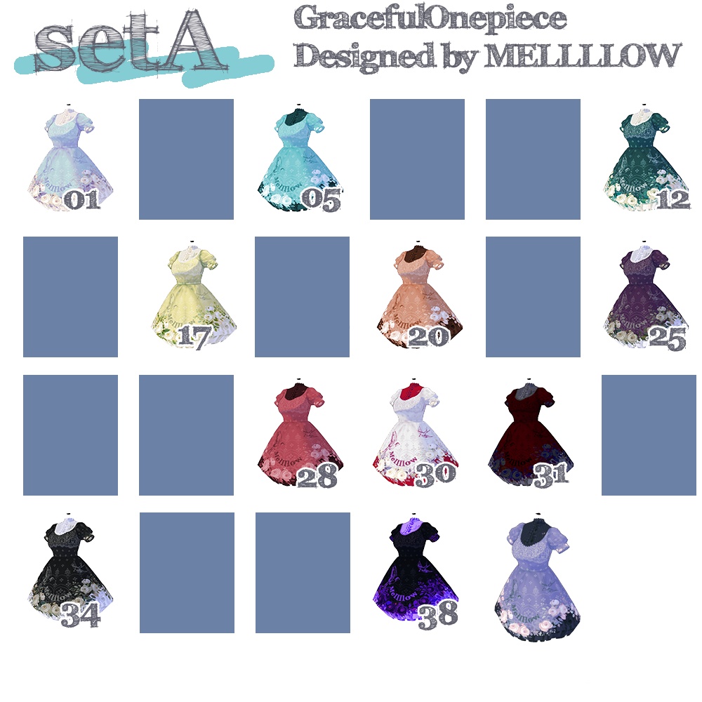 【正品版対応】グレースフルワンピース感謝セット【衣装テクスチャ】