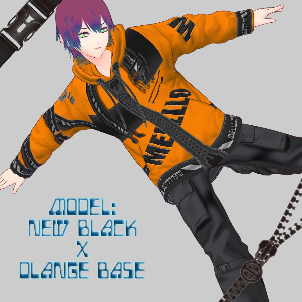 【Vroidβ版向け】リングジップパーカー【衣装テクスチャ】