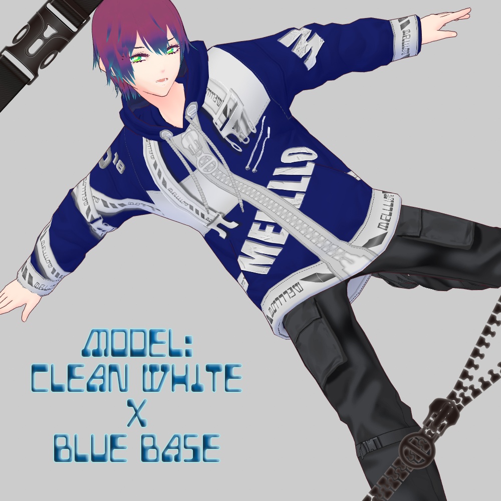 【Vroidβ版向け】リングジップパーカー【衣装テクスチャ】