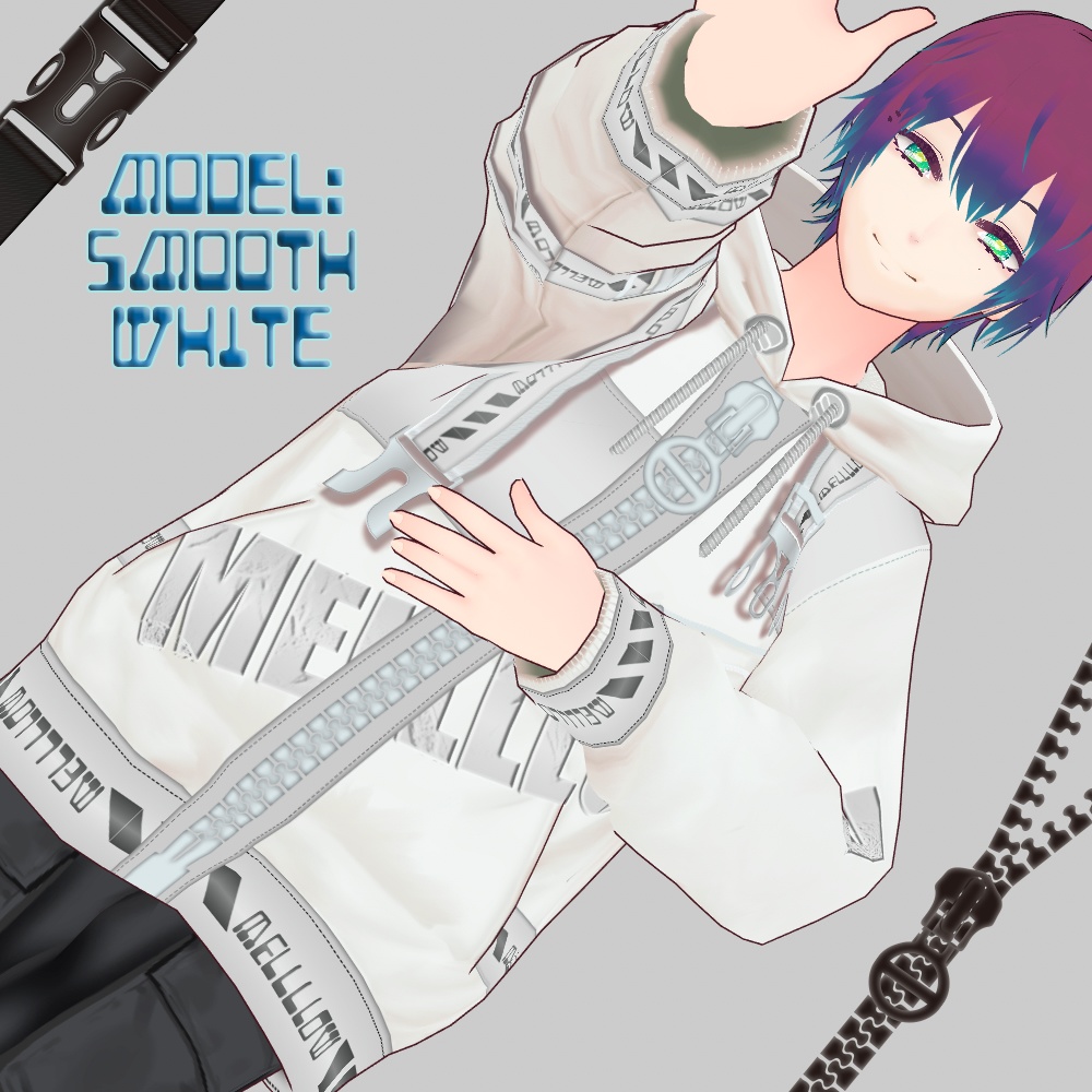 【Vroidβ版向け】リングジップパーカー【衣装テクスチャ】