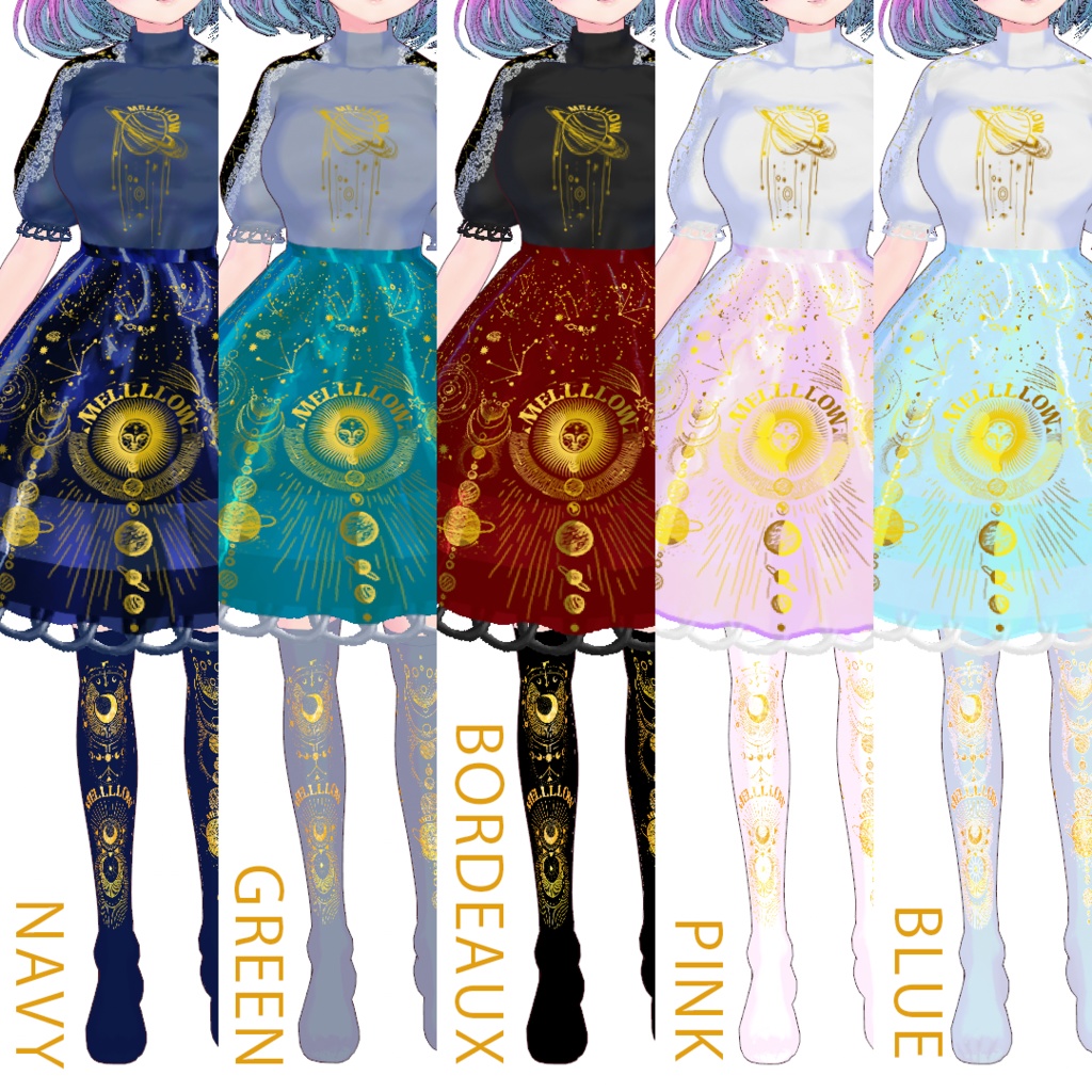 【VRoid正品版】占星ワンピース&ソックス【Vroidテクスチャ】