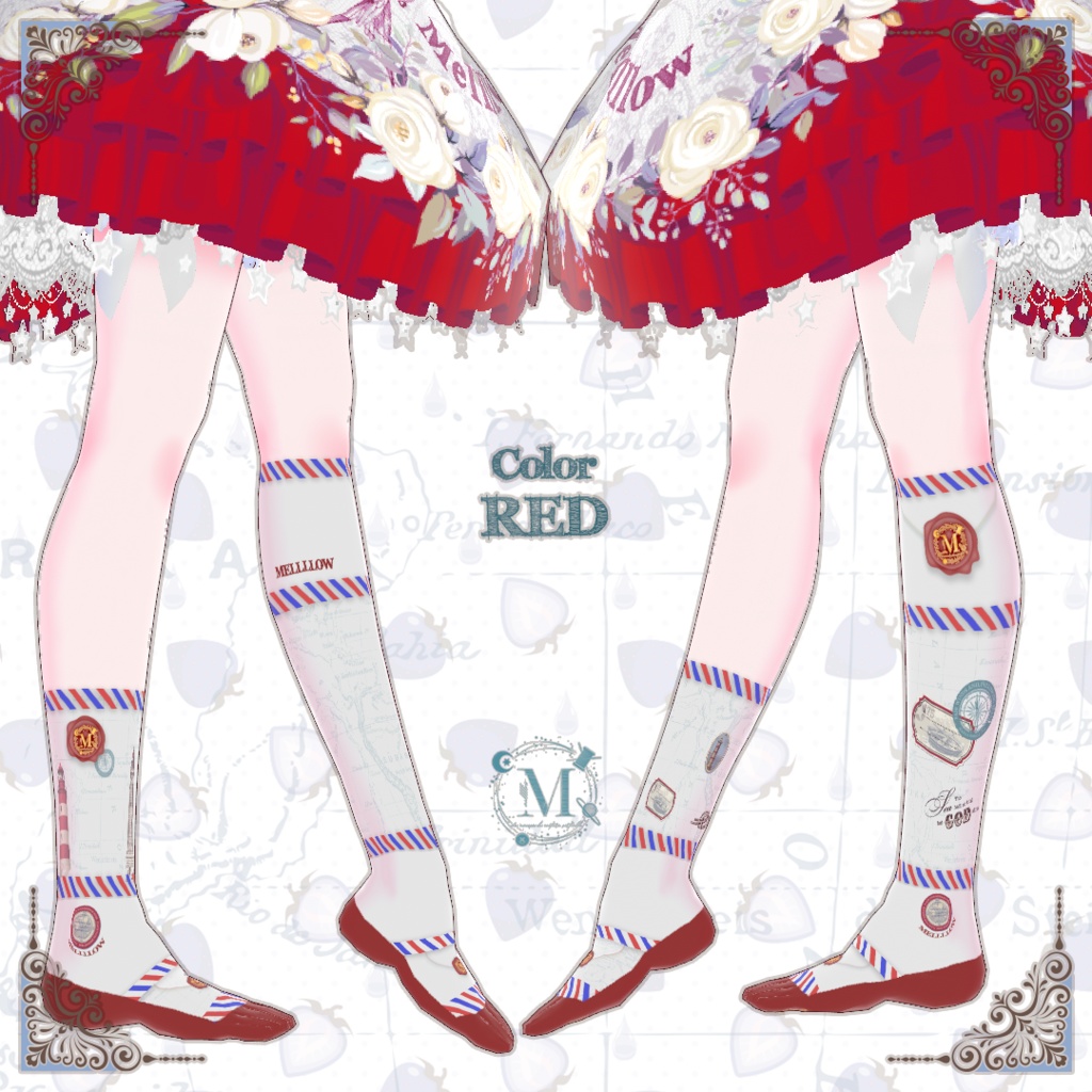 【VRoid正品版向け】ピュアエアメールソックス【衣装テクスチャ】