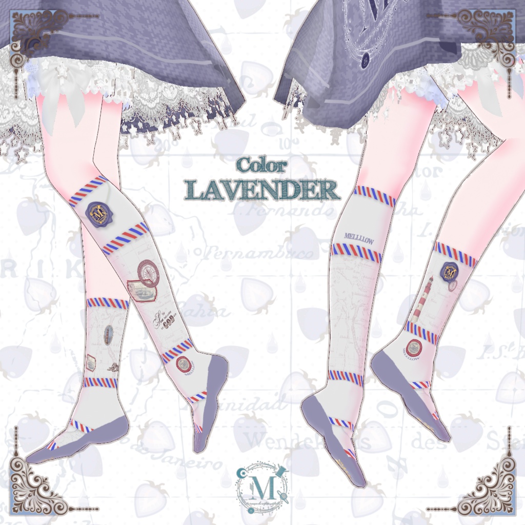 【VRoid正品版向け】ピュアエアメールソックス【衣装テクスチャ】