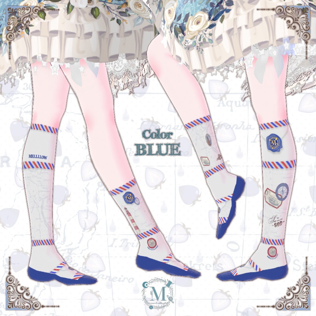 【VRoid正品版向け】ピュアエアメールソックス【衣装テクスチャ】