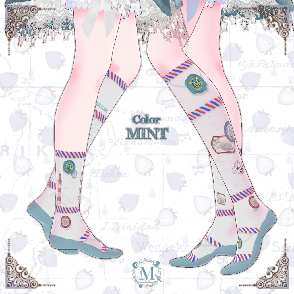 【VRoid正品版向け】ピュアエアメールソックス【衣装テクスチャ】