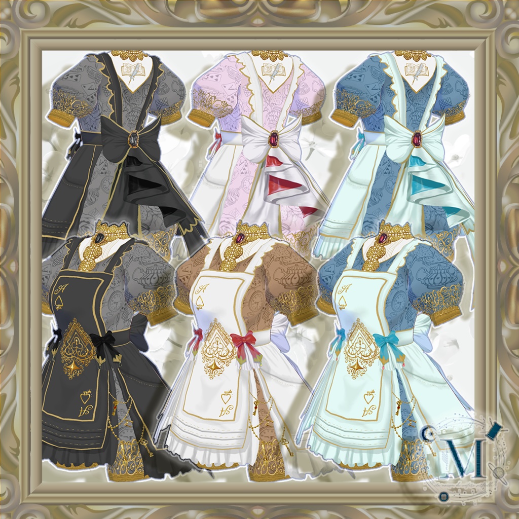 【VRoid正品版】WonderCombinaison+TablierDressコーデ【アイテムセット】