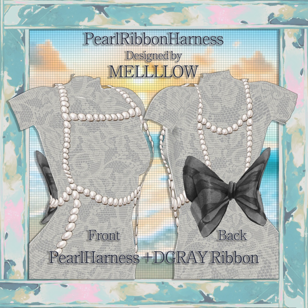 【VRoid正品版】パールリボンハーネス【アイテムセット】