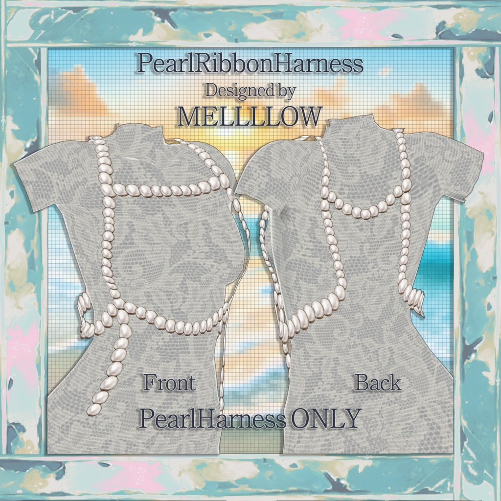 【VRoid正品版】パールリボンハーネス【アイテムセット】