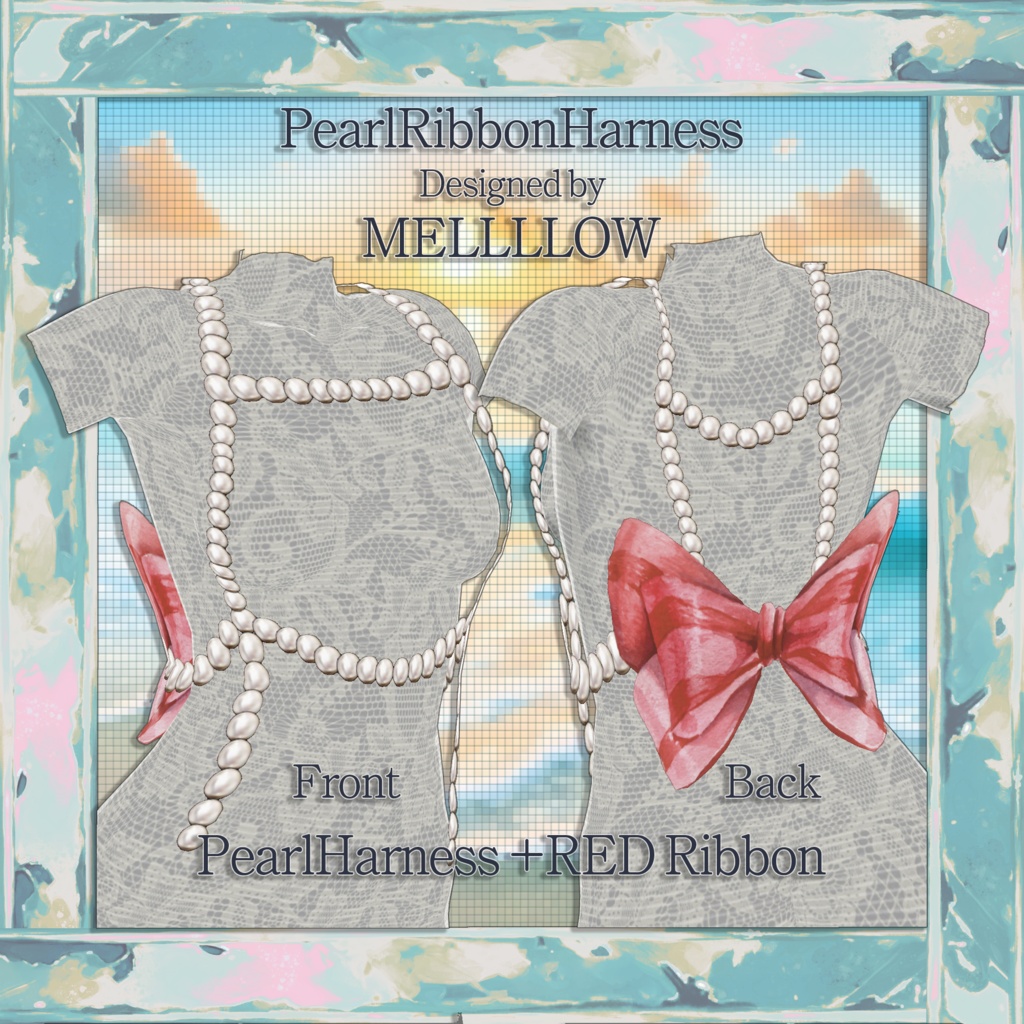 【VRoid正品版】パールリボンハーネス【アイテムセット】