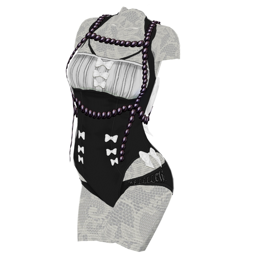 【VRoid正品版】パールリボンハーネス【アイテムセット】