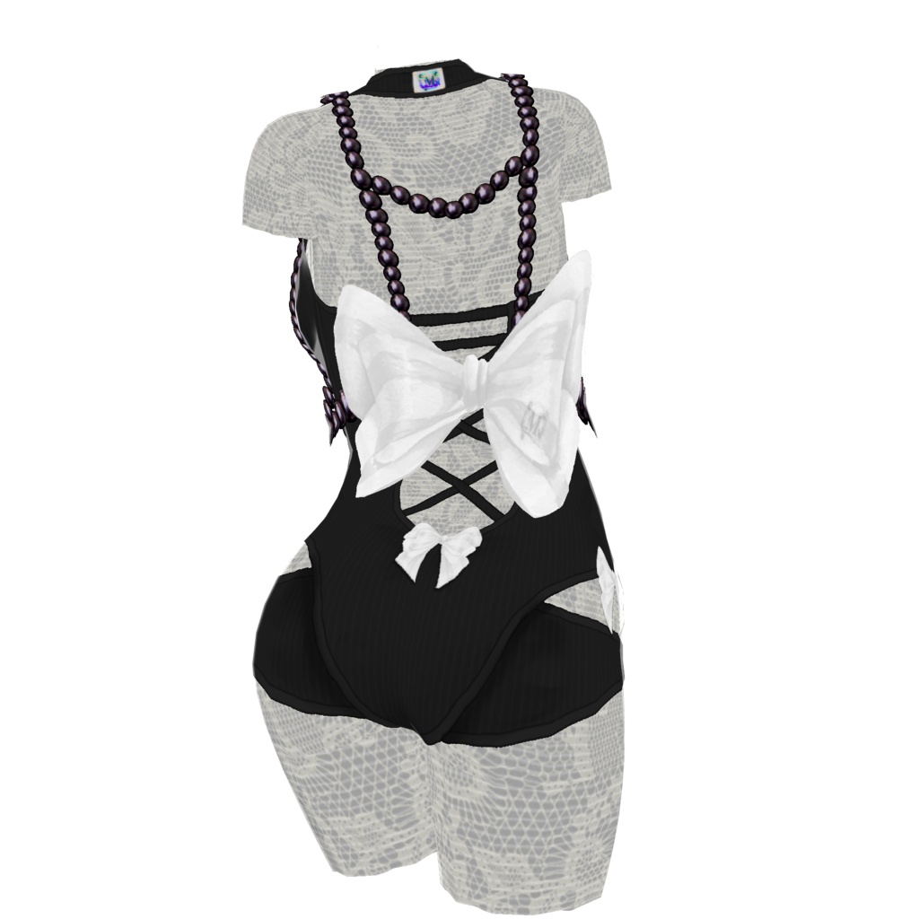 【VRoid正品版】パールリボンハーネス【アイテムセット】