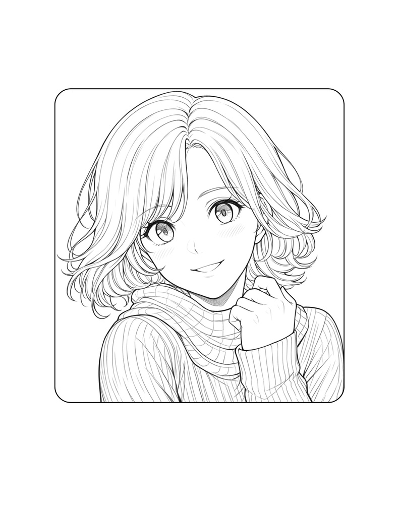 【無料】澪の塗り絵｜冬の澪 お試し1枚