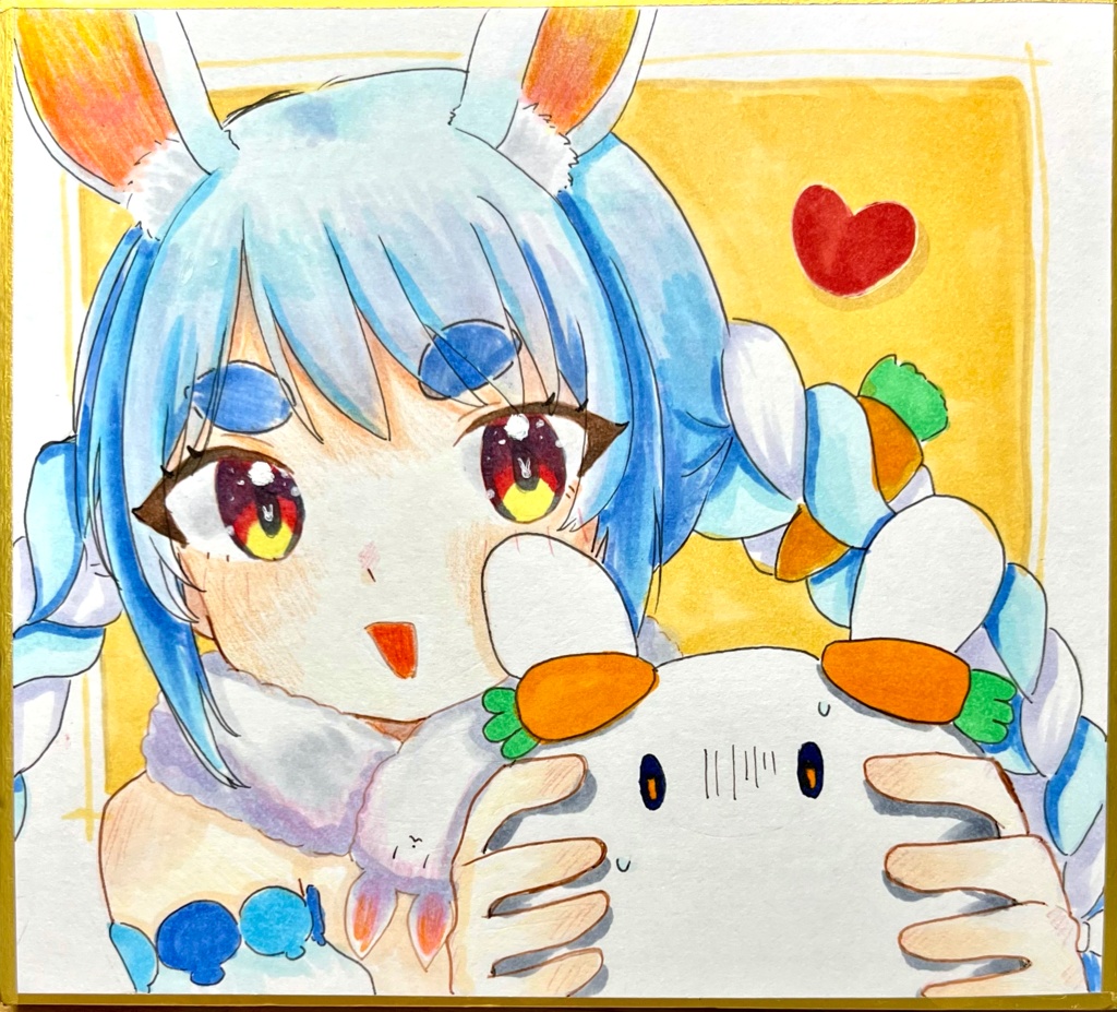 ぺこマリ直筆色紙