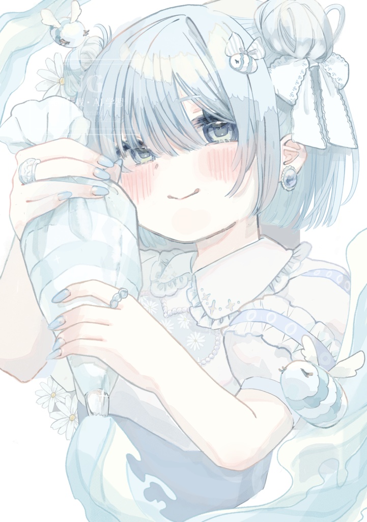 ラメ入りポストカード〈Bule Bee〉