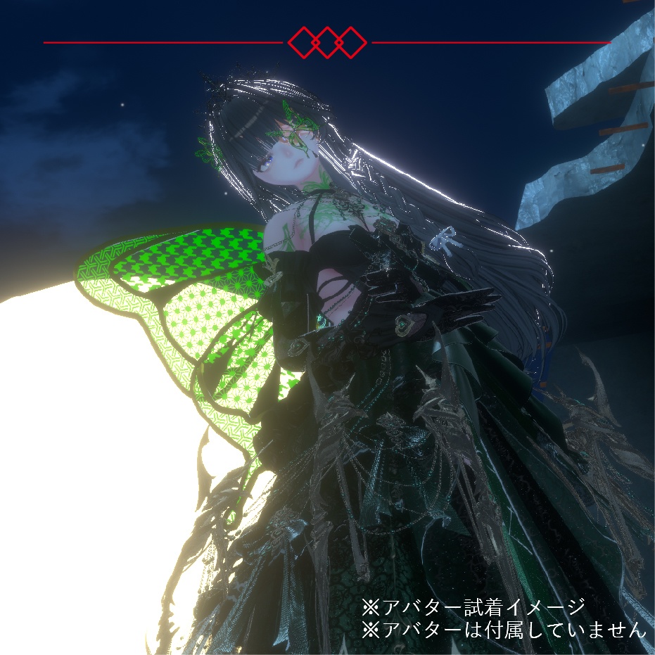 【セール中/3Dモデル】和柄蝶々【VRChat向けアクセサリー】