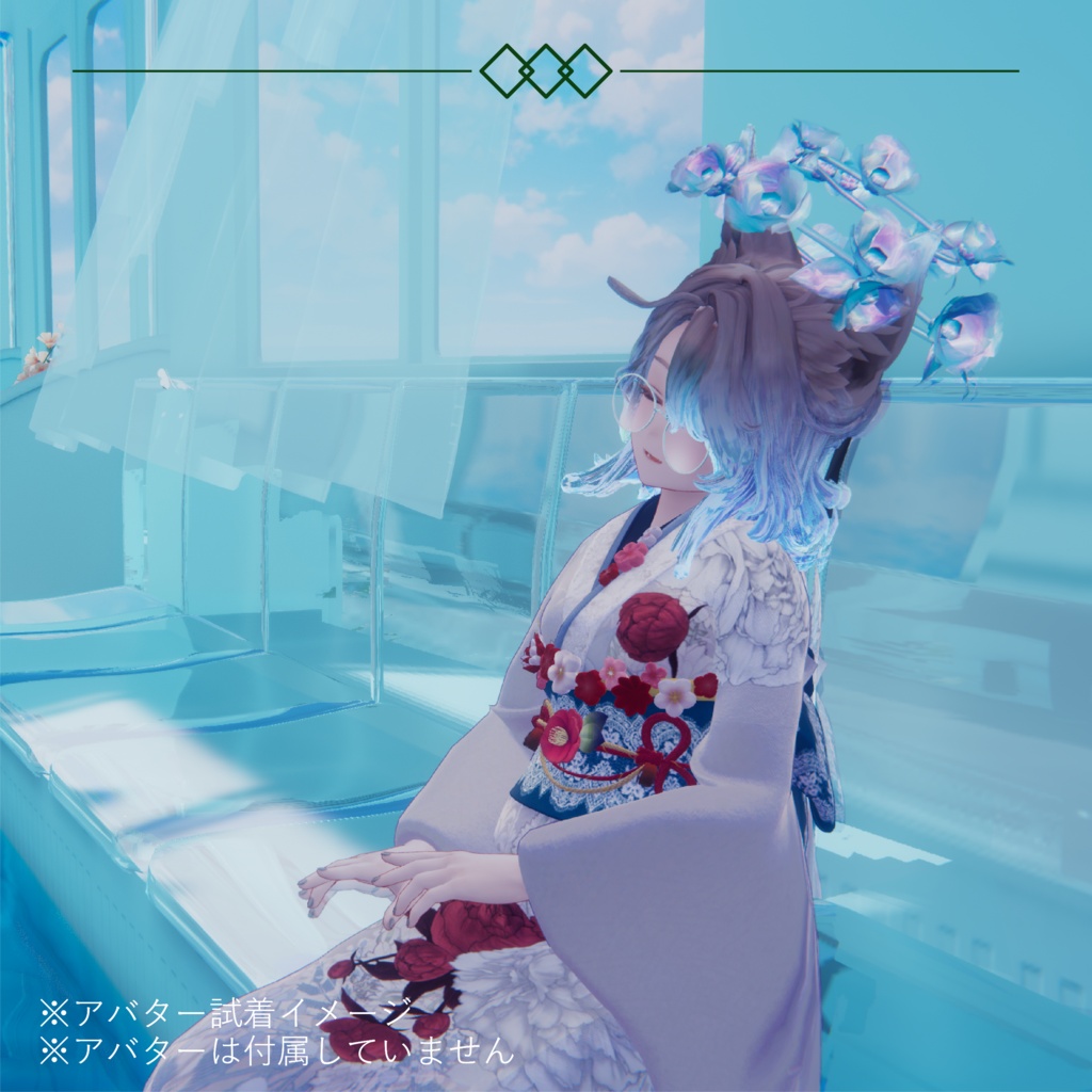 【セール中/3Dモデル】椿ヘイロー【VRChat向けアクセサリー】