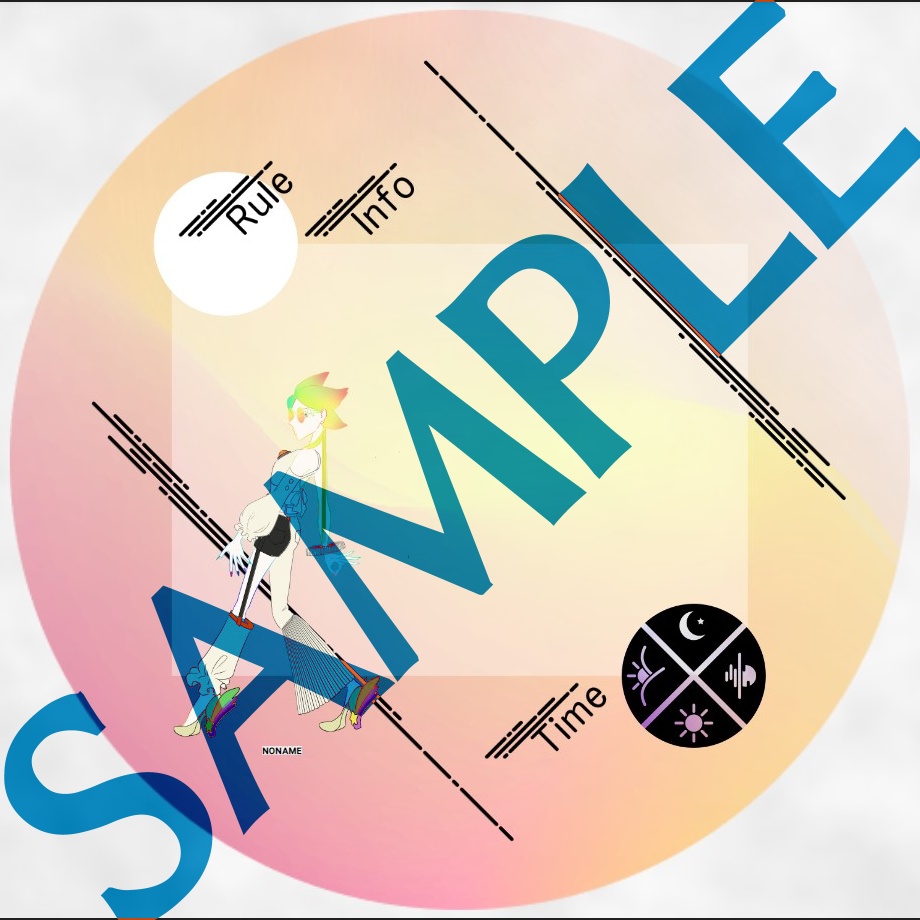 【無料TRPG素材】斜め線装飾とシャボン玉(くるくる時計つき)