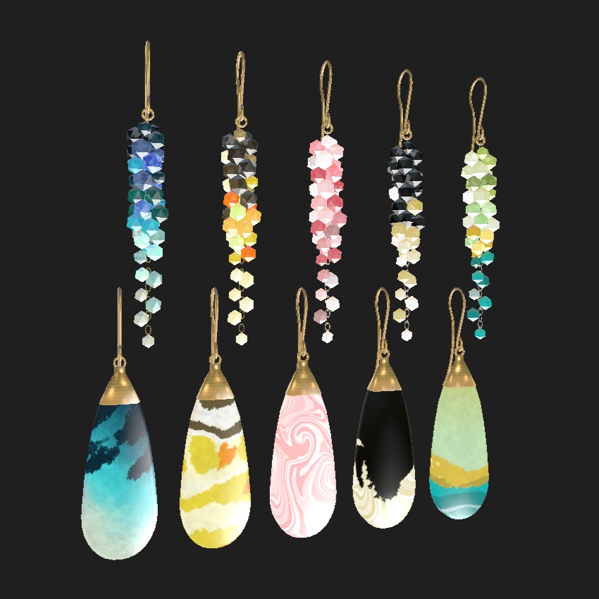 【マテリアル5種】Garland Earring【リアルアイテム有】