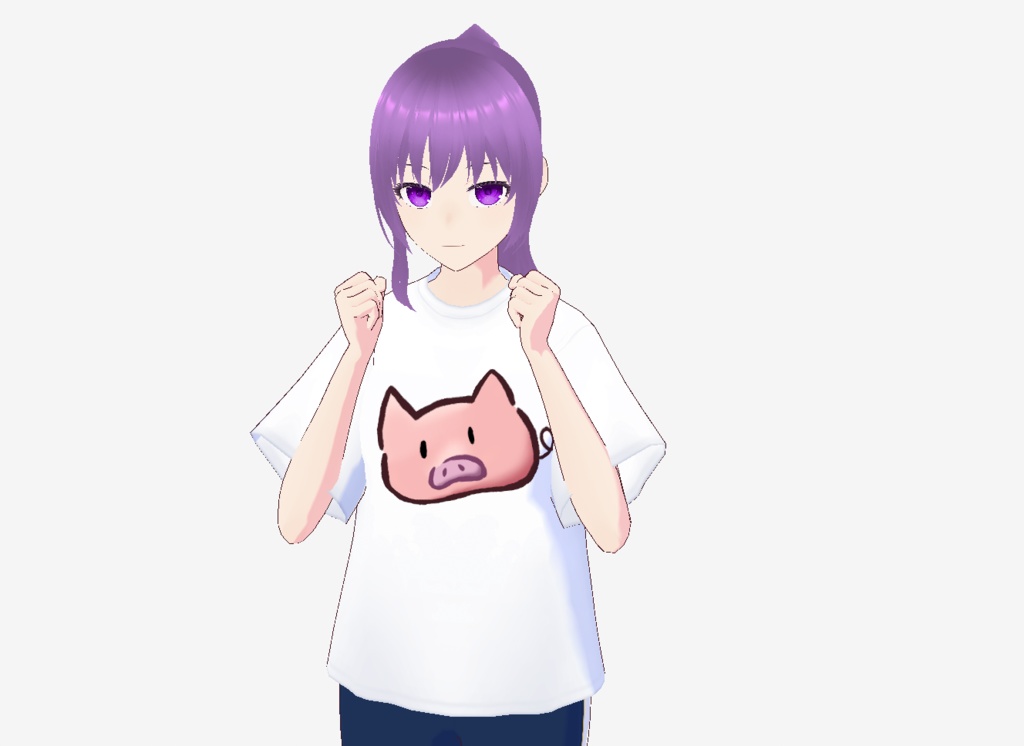 【Vroidカスタムアイテム】ぶたのTシャツ