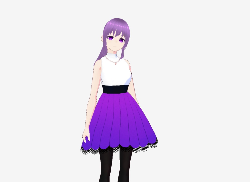 【Vroidカスタムアイテム】ハイウエストレースワンピ