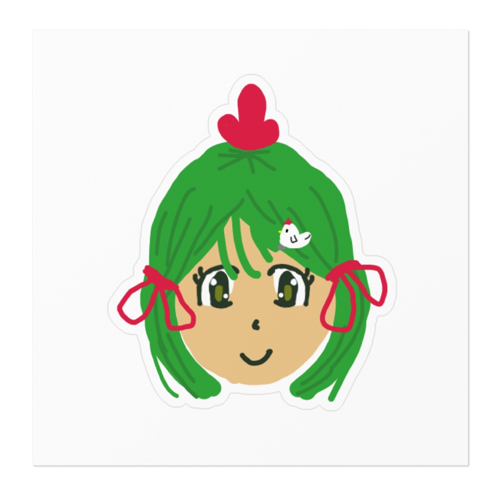 🐓【アニマル珍道中】鶏森みどりフェイス☆ステッカー