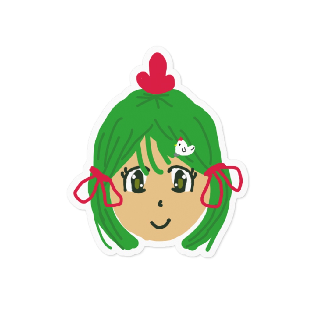 🐓【アニマル珍道中】鶏森みどりフェイス☆ステッカー